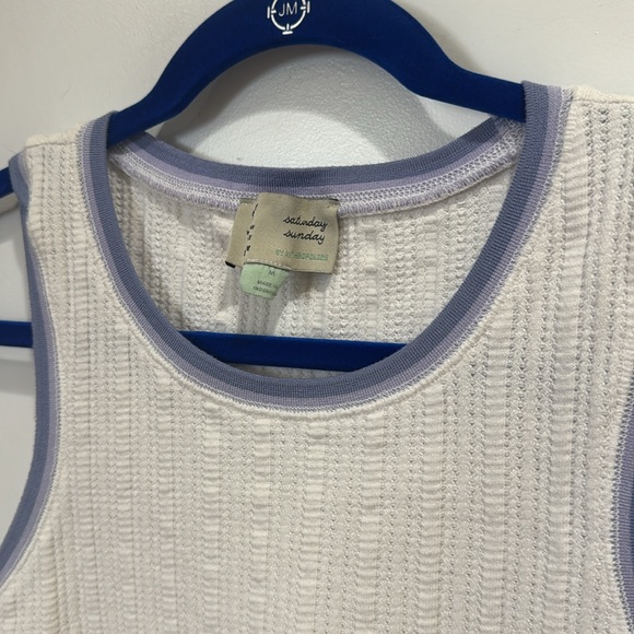 ANTHROPOLOGIE SATURDAY SUNDAY KNIT TANK TOP WHITE MEDIUM - Picture 5 of 6